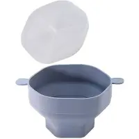 Melitt Siliconen Magnetron Popcorn Kom Opvouwbare Popcorn Maker Emmer Kom met Deksel Opvouwbare Popcorn Keuken Bakgereedschap Grijs