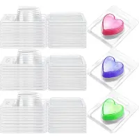 Typecat 100-pack wax melt container 1,3 oz, wax melt enkele kubus flip top transparant