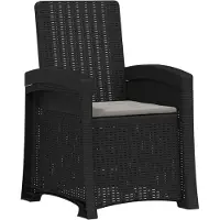 vidaXL Tuinstoel, fauteuil, rotanlook, antraciet en lichtgrijs, PP