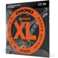 D'Addario ECG26 CHROMES FLAT WOUND ELECTRIC GUITAR STRINGS MEDIUM 13-56