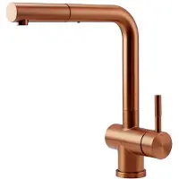 Pure.Sink Keukenmengkraan met PVD-coating, koperen body, flexibele uitloop, model PS8500-62,