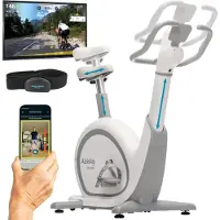 Skandika Ergometer Abisko wereldprimeur - Premium EMS-weerstand, slimme hometrainer met app-bediening, automatische stuur- en zadelverstelling, 36 weerstanden | hometrainer fiets voor thuis