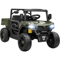 AIYAPLAY Kids Electric UTV-Kunststof, Metaal-105L x 60B x 60H cm-Groen
