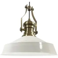 Bamyum Hangende Metalen Lamp Ø41 cm, E27, Vintage Lamp, Wit Binnenkant