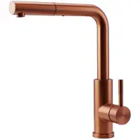 Pure.Sink Keukenmengkraan, PVD-coating, koper, met uittrekbare uitloop, model PS8041-62,