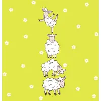 Duni Servetten Schapen 3-laags 33 Cm Papier Groen/wit 20 Stuks