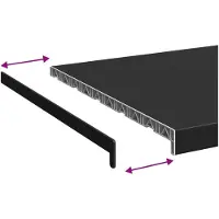 vidaXL Raamdorpel Zwart met houtnerf 80 x 50 x 4,5 cm PVC