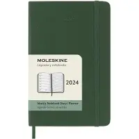 Moleskine 12 maanden weekkalender 2024, Pocket/A6, Myrtle green (A5, Hardcover, Engels)
