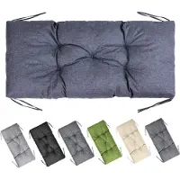 Garronda Bankkussen 100x50 cm – 10 cm dik – Waterafstotend & UV-bestendig – met Banden – Marineblauw GD-AM-Bono