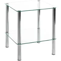 Haku Bijzettafel Heiko 39x39cm - glas/chroom