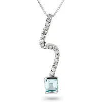 Orphelia KD-2026 - Hanger met ketting - Witgoud 18 Karaat - Diamant 0.25 ct / Topaas 0.40 ct