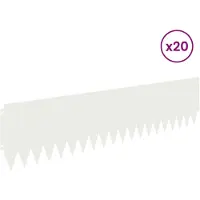 vidaXL Gazonrand 20 st 103 x 25 cm Staal Wit