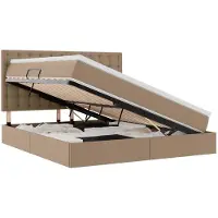 vidaXL Opbergbed met hoofdeinde Cappuccino 180 x 200 cm Kunstleer