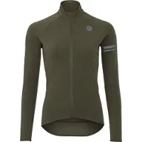 Agu Essential - Fietsshirt Lange Mouwen - Thermo Wielrenshirt - Dames - Groen - 3 Achterzakken - Reflecterende details - L