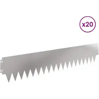 vidaXL Graskantafboording, 20 stuks, 103 x 20 cm, staal, zilver