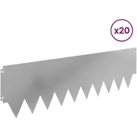 vidaXL Grasafscherming 20 st 103 x 30 cm Metaal Zilverkleurig