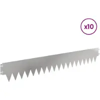 vidaXL Graskantafboording, 10 stuks, 103 x 15 cm, staal, zilver
