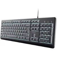 Trust Primo Verlicht, Volledige grootte (100%), Kabel, USB, QWERTY, Zwart