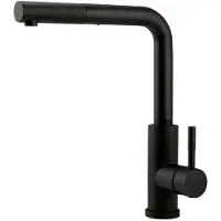 Pure.Sink Keukenmengkraan matzwart met uitschuifbare douchekop, model PS8041-10