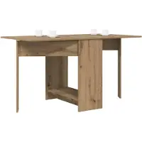 vidaXL Eettafel 138 x 70 x 73,5 cm Bewerkt hout Artisanaal eiken