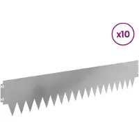 vidaXL Graskantafboording, 10 stuks, 103 x 20 cm, staal, zilver