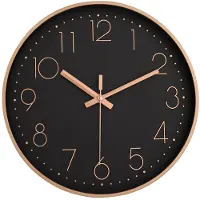 IvoQ Moderne Wandklok Zwart - Strak Design - Ø 30cm - Stil Kwartsmechanisme