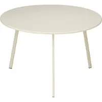 Mica Decorations Seatle Bijzettafel Rond voor Buiten - Koffietafel - Salontafel Buiten - Ook als Plantentafeltje of Plantenstandaard - Metaal - 38 x 61 cm - Creme