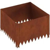 vidaXL Gazonrand 60 x 60 x 35 cm Staal Roestig