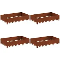 vidaXL Gazonrand 4 st 100 x 60 x 20 cm Staal Roestig