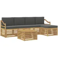 vidaXL Buiten bank set 6 st Wit en antracietkleurig Polyester