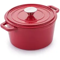 Rosmarino Braadpan - Braadpannen - Gietijzeren Braadpan 20 cm - Braadpan inductie - 1.8 liter - Rood