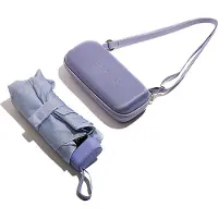 Muitomas Paraplu + Hoes - Schouderriem – Ultra licht - Telescopische steel - Harde hoes - Violet