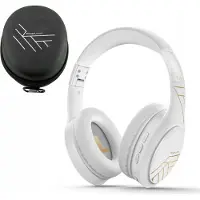 PowerLocus P19 Bluetooth Koptelefoon - Koptelefoon Draadloos - tot 70 Uur Speeltijd en met Aux Kabel - Over Ear Hoofdtelefoon - 3 EQ-Modi - Met Draagtas – Wit/Goud