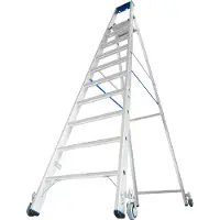 Krause Aluminium trapladder, verrijdbaar, 10 treden