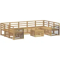 vidaXL Buiten bank set 10 st Wit Massief Acacia Hout