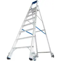 Krause Aluminium trapladder, verrijdbaar, 8 treden