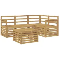 vidaXL Tuinset met 5 zitplaatsen, wit, massief acaciahout
