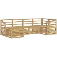 vidaXL Buiten bank set 6 st Wit Polyester