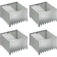 vidaXL Gazonrand 4 st 60 x 60 x 35 cm Staal Zilverkleurig
