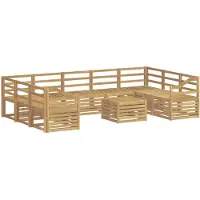vidaXL Buiten bank set 10 st Wit Massief Acacia Hout