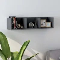 vidaXL Cd-wandschap 75x18x18 cm bewerkt hout grijs