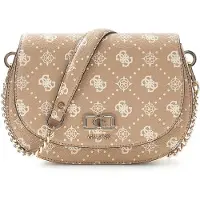 GUESS schoudertas Emelie Logo Flap Shoulder Bag Espresso Logo donkerbruin