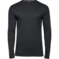 Tee Jays - Interlock T-shirt lange mouwen - Dark Grey (Solid) maat 3XL