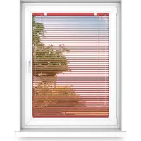 Fart Produkt time4blinds - Binnenjaloezieën Zonder Boren - Aluminium Jaloezieën - Aluminium Rolgordijnen voor Woonkamer, Slaapkamer, Keuken, Kantoor - met Koordgeleiders - Rood, Rechts, 1600x700