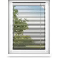Fart Produkt time4blinds - Binnenjaloezieën Zonder Boren - Aluminium Jaloezieën - Aluminium Rolgordijnen voor Woonkamer, Slaapkamer, Keuken, Kantoor - met Koordgeleiders - Glanzend zwart, Rechts, 800x1300