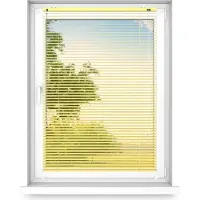 Fart Produkt time4blinds - Binnenjaloezieën Zonder Boren - Aluminium Jaloezieën - Aluminium Rolgordijnen voor Woonkamer, Slaapkamer, Keuken, Kantoor - met Koordgeleiders - Helegeel, Rechts, 500x500