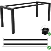 MetaloPro Tafelonderstel Etamin – Zwart Stalen Frame in Minimalistisch Design – Moderne Basis voor Eet-, Werk- en Kantoortafels in Loft- en Scandinavische Stijl 160x70x72cm