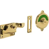 Intersteel WC-overslag met bocht groen/rood - messing ongelakt