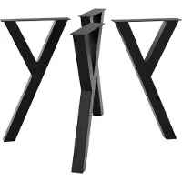 MetaloPro Tafelpoten Lucida - 4x Zwarte Metalen Poten In Y-Vorm Voor Een Minimalistische Eet-, Werk- En Vergadertafel In Moderne Interieurs