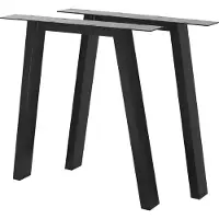 MetaloPro Tafelpoten Thusia Lite - 2x Zwarte Metalen Tafelpoten In Trapeziumvorm Voor Moderne Minimalistische Eet-, Werk- En Vergadertafels